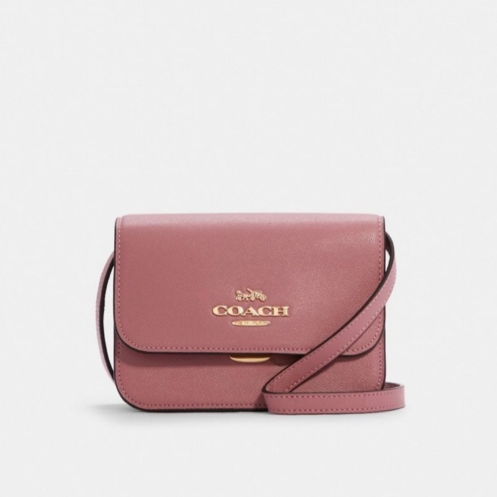 NWOT COACH Mini Brynn Crossbody bag in Crossgrain leather Pink - MSRP $298